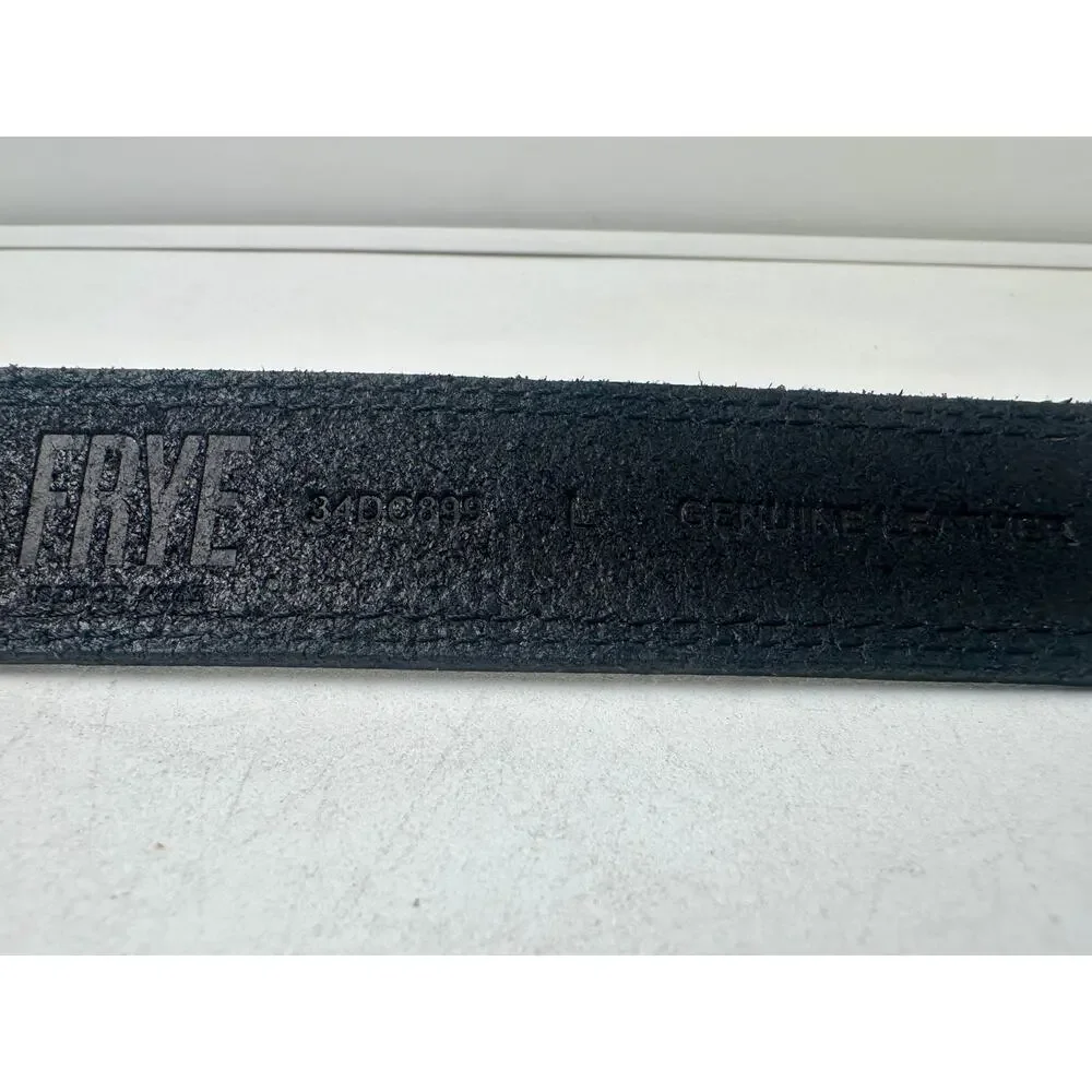 Frye Black Leather Diamond Studded Belt W/ Silver Hardware Men's Sz Large NWT